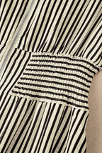 Striped Zip Front Midi Dress