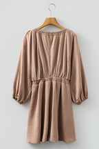 Deep V Neck Smocked Mini Dress