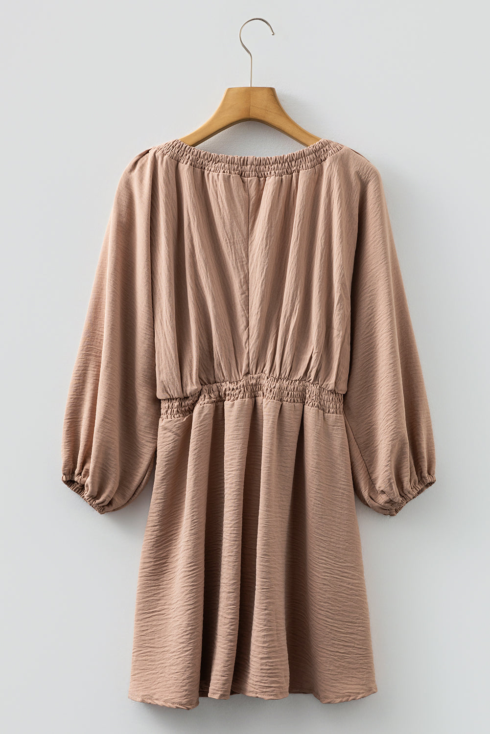 Deep V Neck Smocked Mini Dress