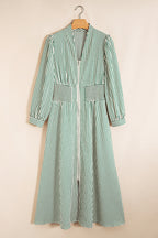 Zip Front High Waist Midi Dress