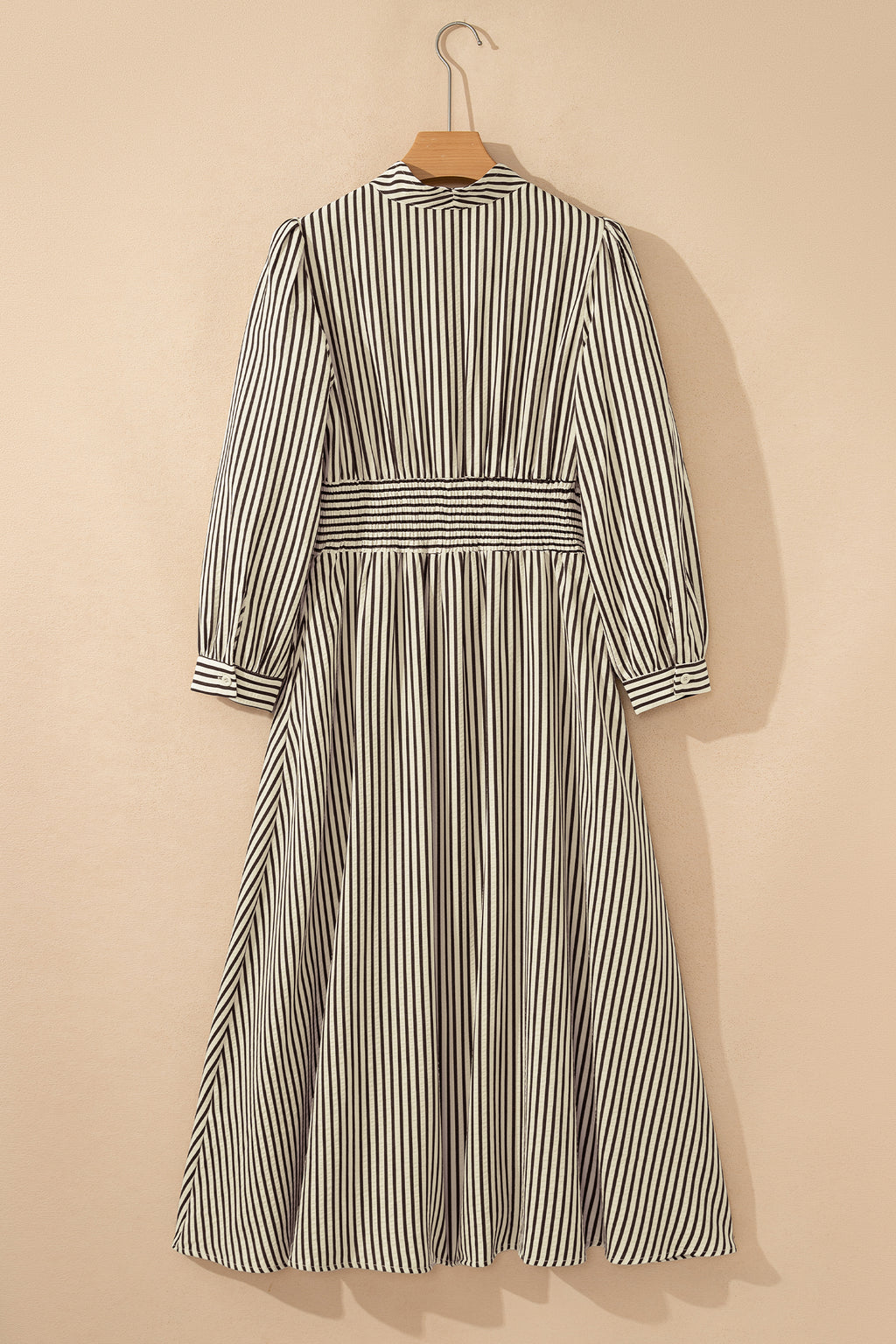 Striped Zip Front Midi Dress
