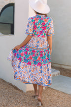 Floral Print Short Sleeve Dress