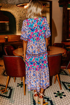 Floral Print Short Sleeve Dress