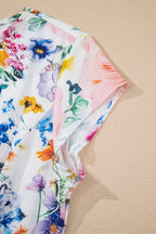 Sky Blue Printed Cap Sleeve Mini Dress