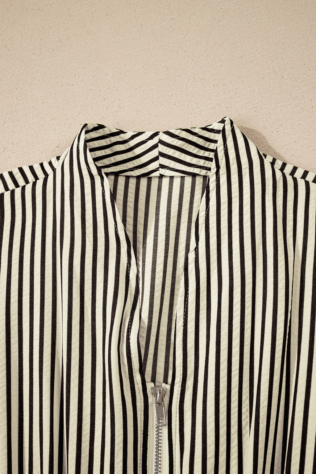 Striped Zip Front Midi Dress