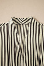 Striped Zip Front Midi Dress