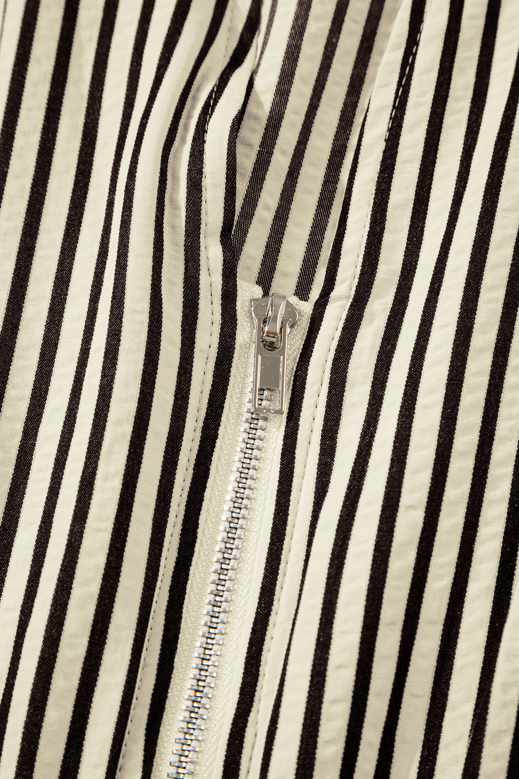 Striped Zip Front Midi Dress