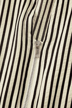 Striped Zip Front Midi Dress