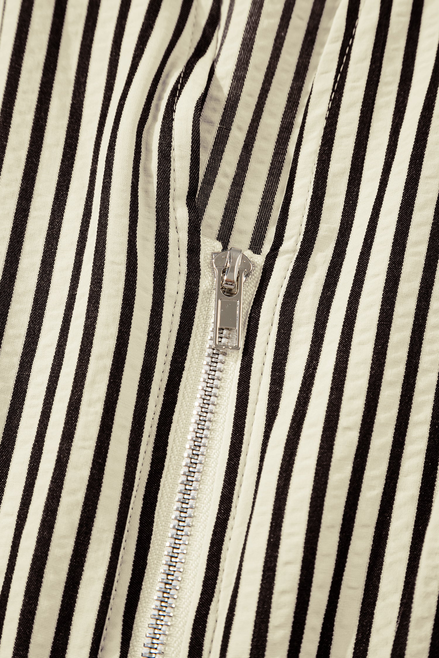 Striped Zip Front Midi Dress