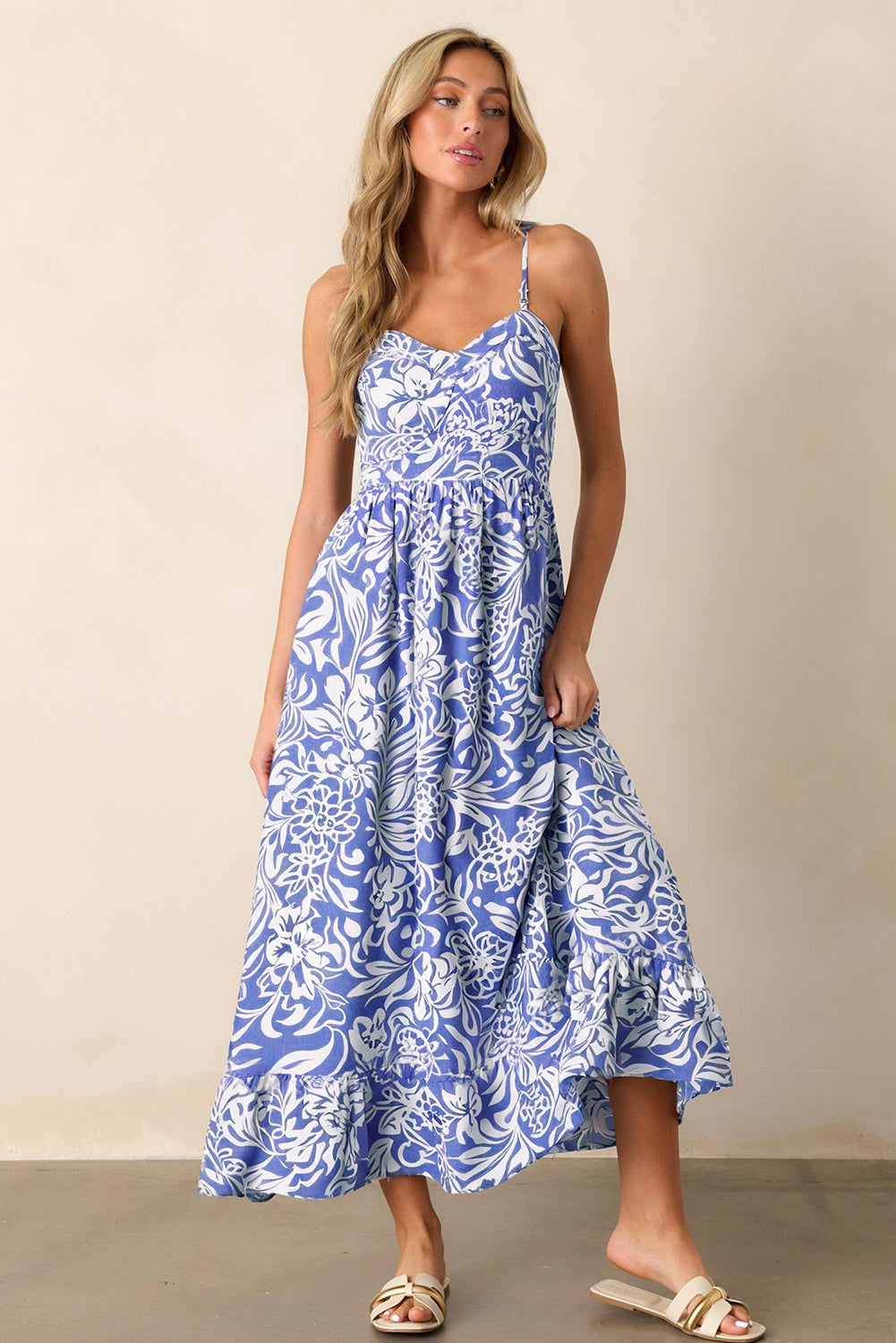 Floral High Waist Maxi Dress