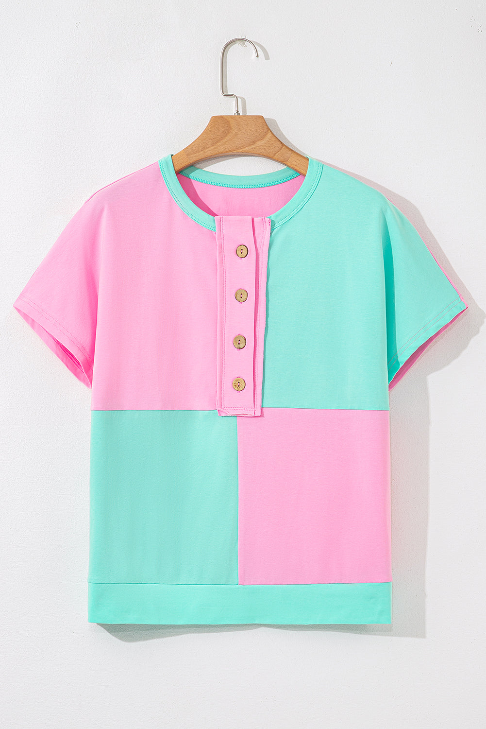 Mint Green Two Tone Collared T Shirt