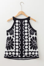 Abstract Dot Floral Print Tank Top
