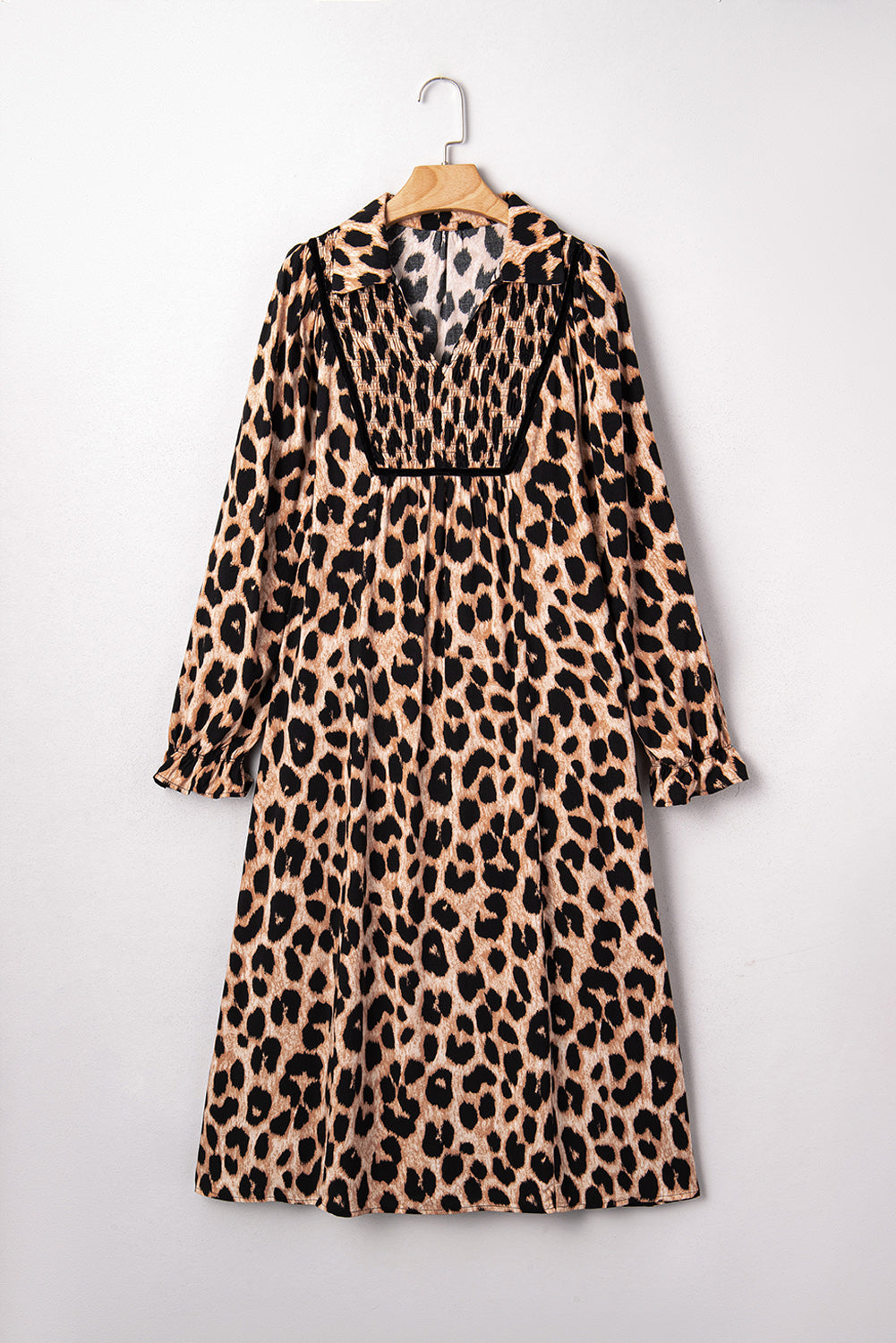 Leopard Print Flowy Midi Dress