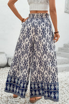 Boho Print High Waist Wide Leg Pants