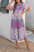 Floral Print Short Sleeve Dress