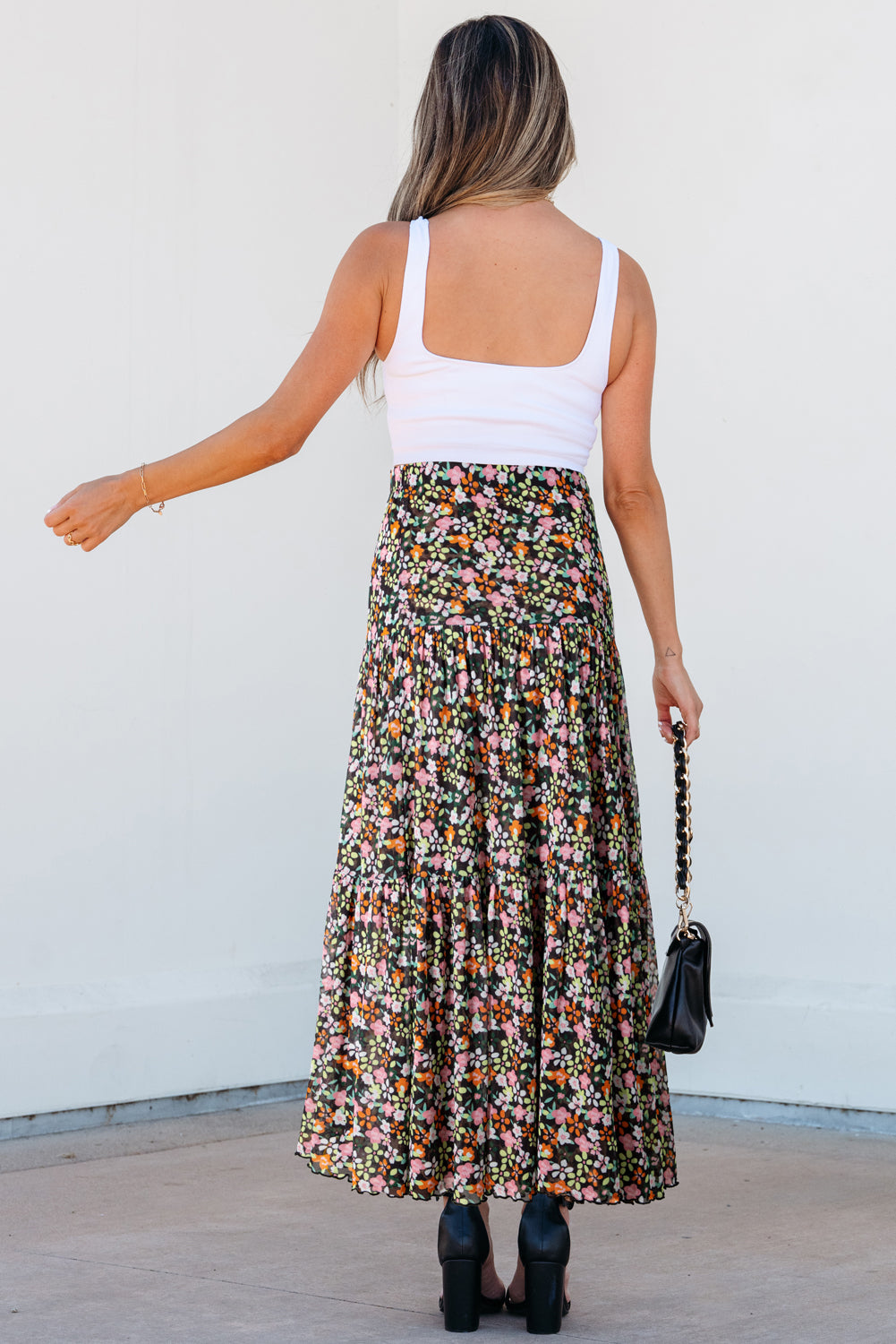 Leopard Floral Reversible Maxi Skirt