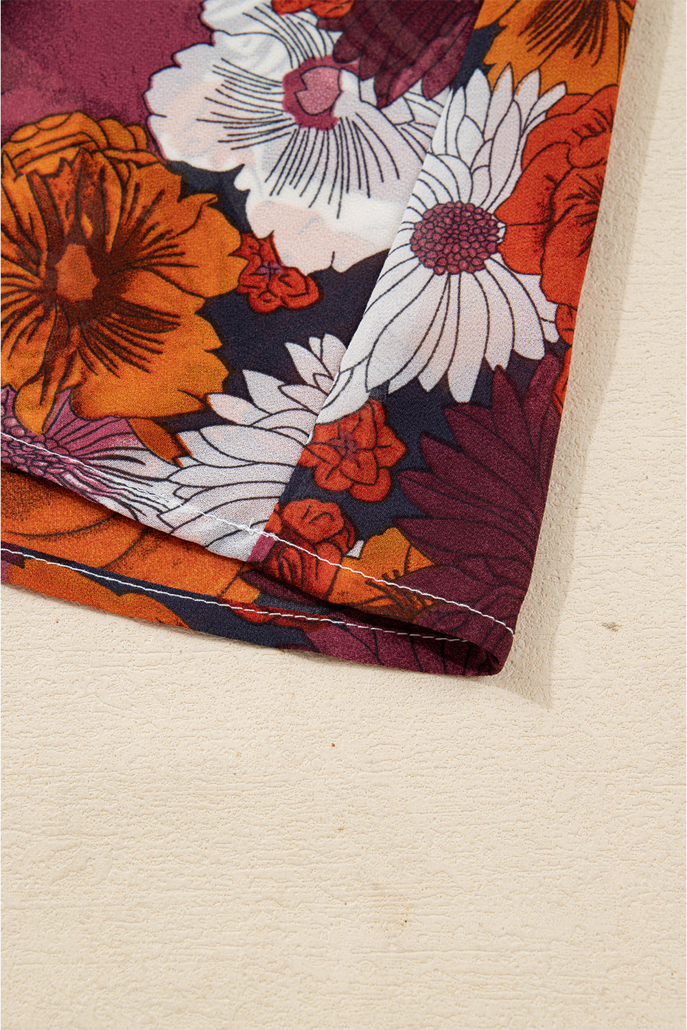 Floral Print Wrap Puff Sleeve Mini Dress