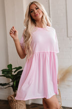 Pink Pocketed Babydoll Dress