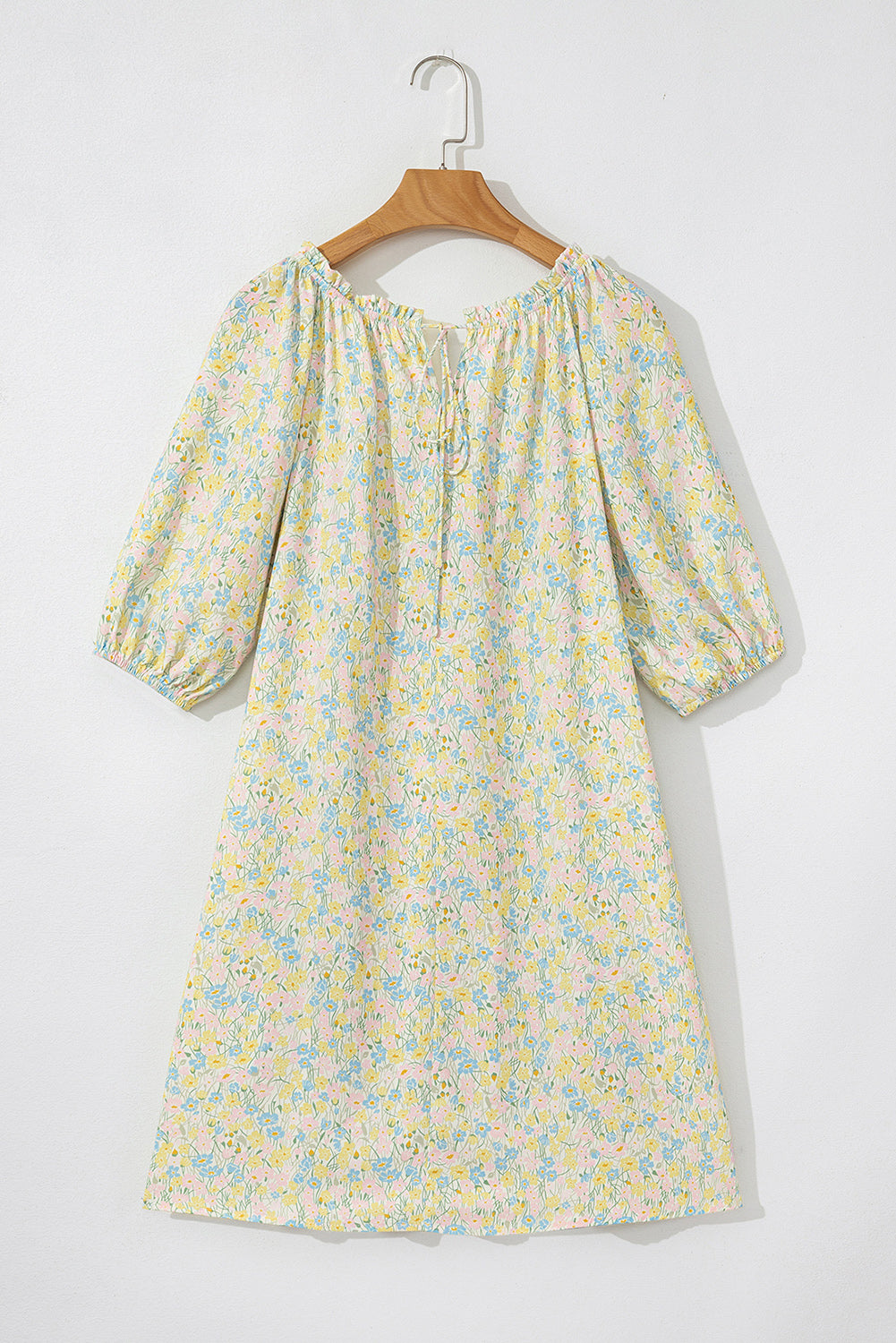 Floral Half Sleeve Short Dress