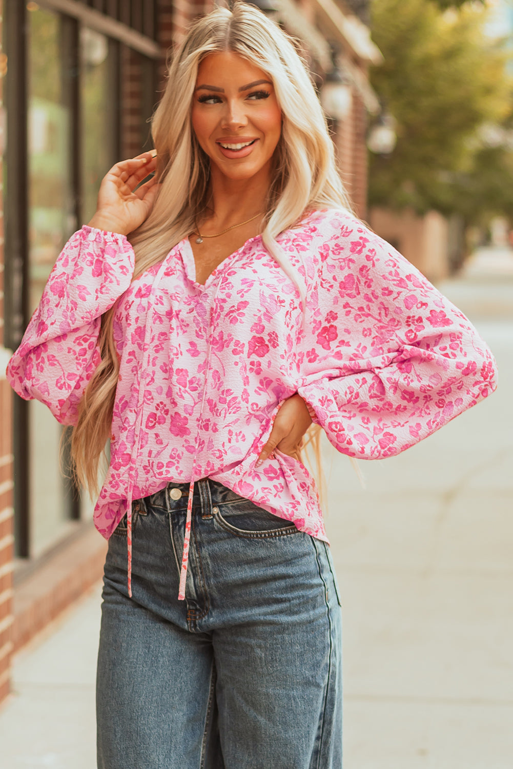 Floral Puff Sleeve Blouse