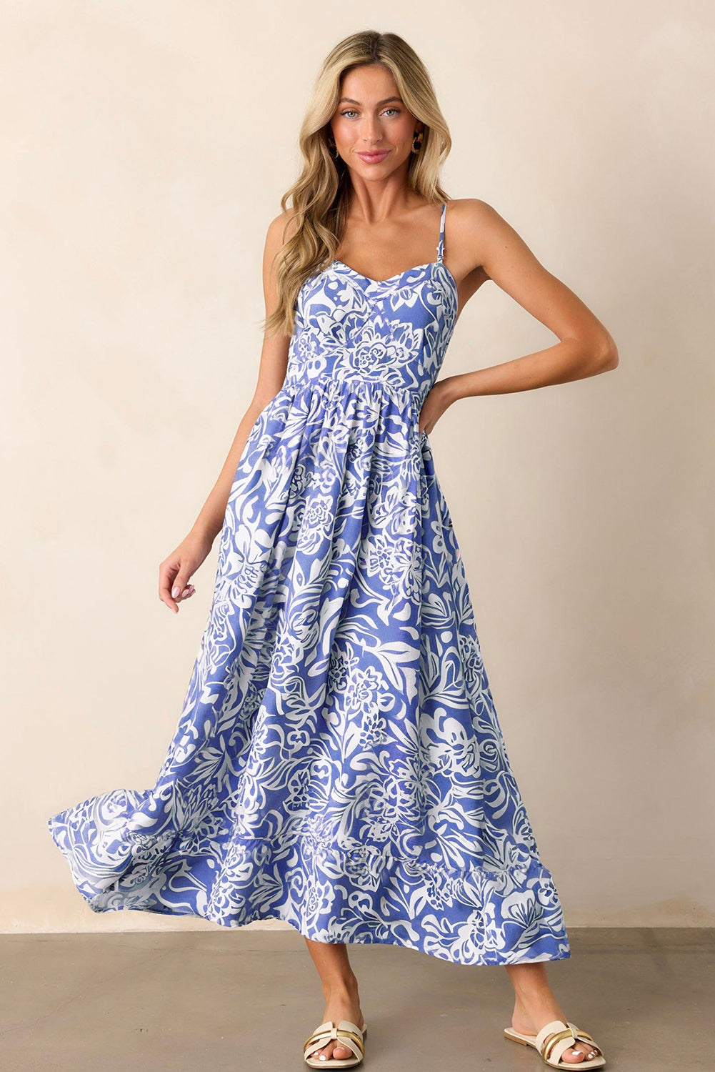 Floral High Waist Maxi Dress