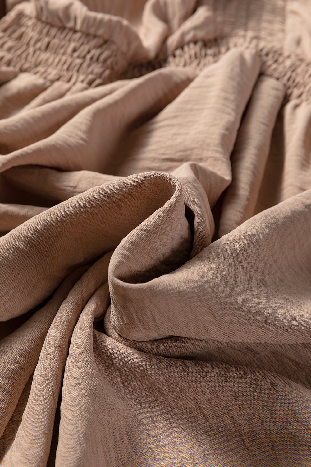 Deep V Neck Smocked Mini Dress