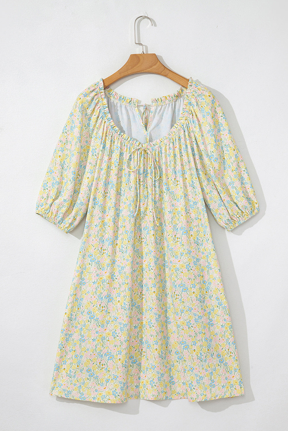 Floral Half Sleeve Short Dress