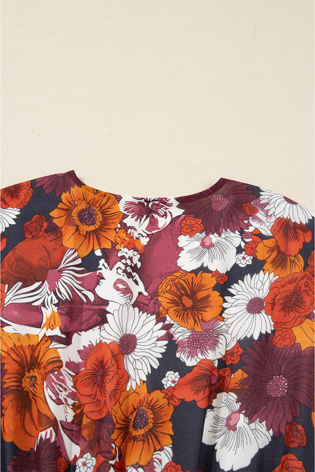 Floral Print Wrap Puff Sleeve Mini Dress