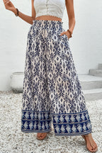 Boho Print High Waist Wide Leg Pants