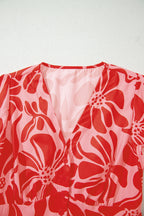 Boho Floral Shirred Waist Maxi Dress