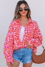 Leopard Print Button Up Loose Shirt