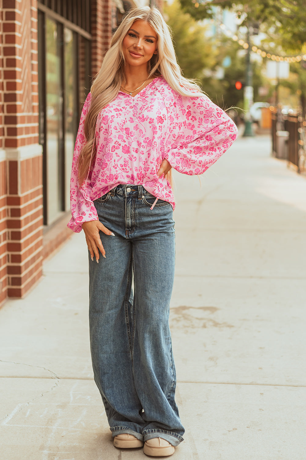 Floral Puff Sleeve Blouse