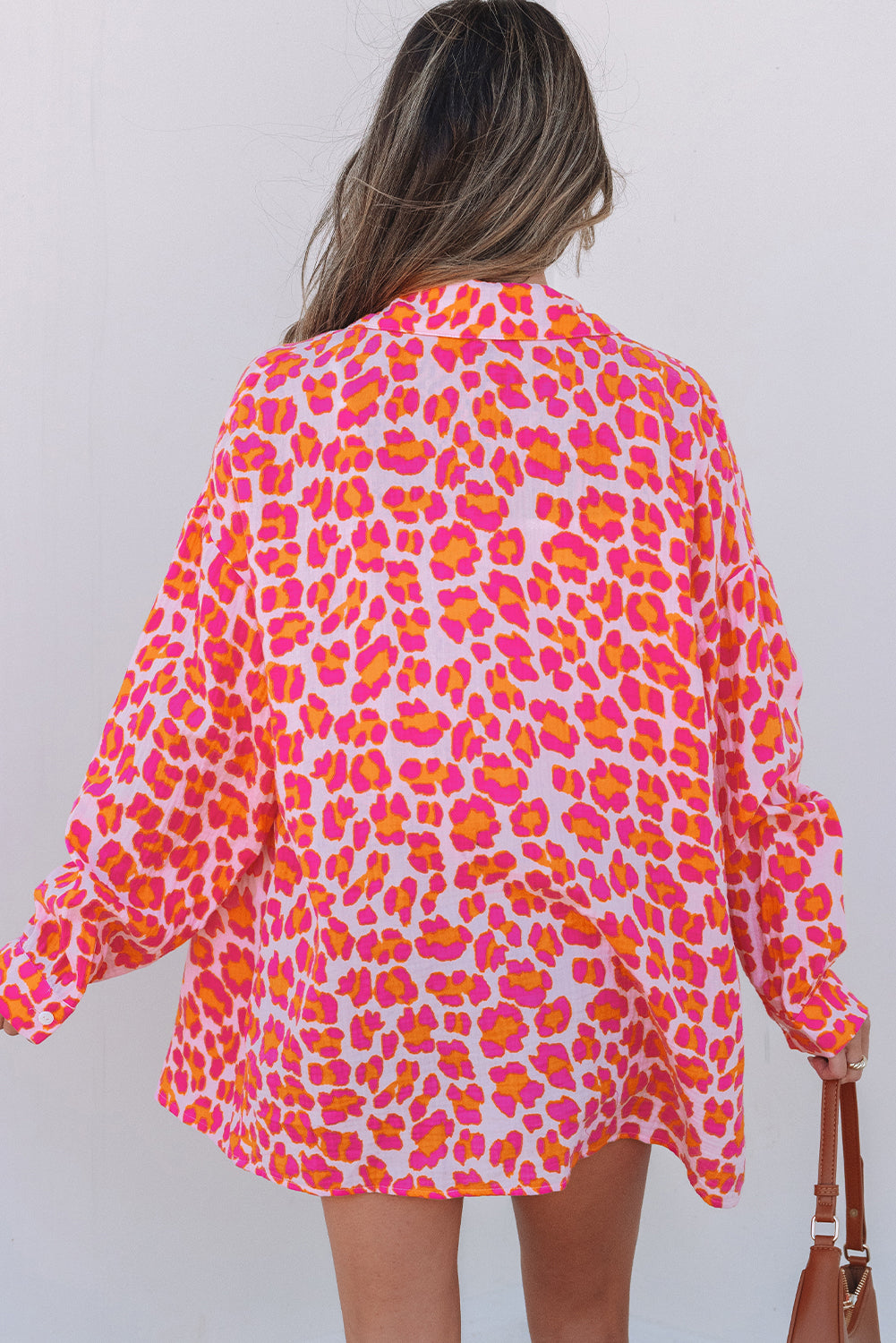 Leopard Print Button Up Loose Shirt