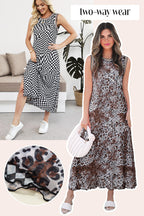 Double Printed Reversible Sleeveless Dress