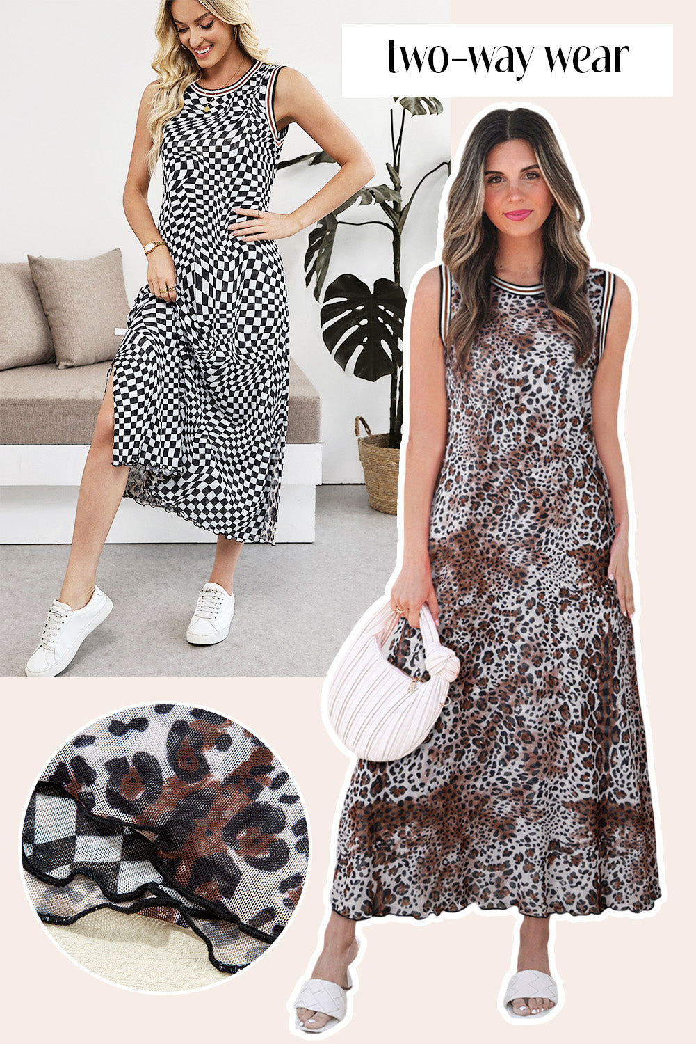 Double Printed Reversible Sleeveless Dress
