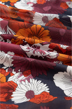 Floral Print Wrap Puff Sleeve Mini Dress