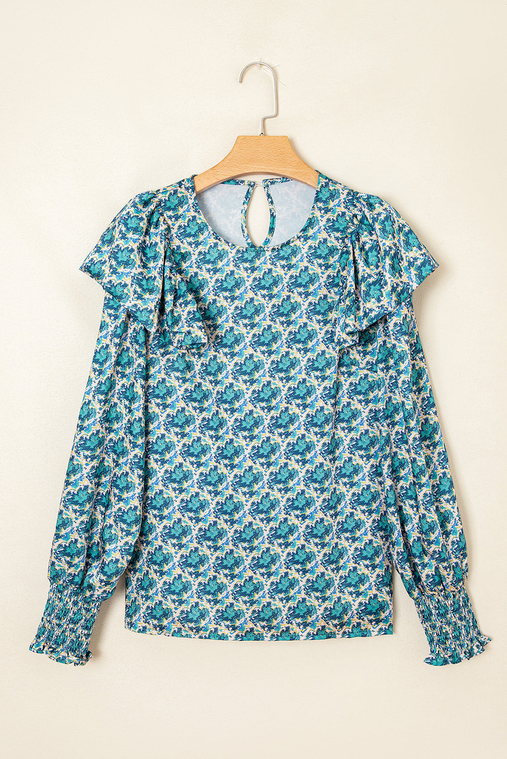 Abstract Print Sleeve Blouse