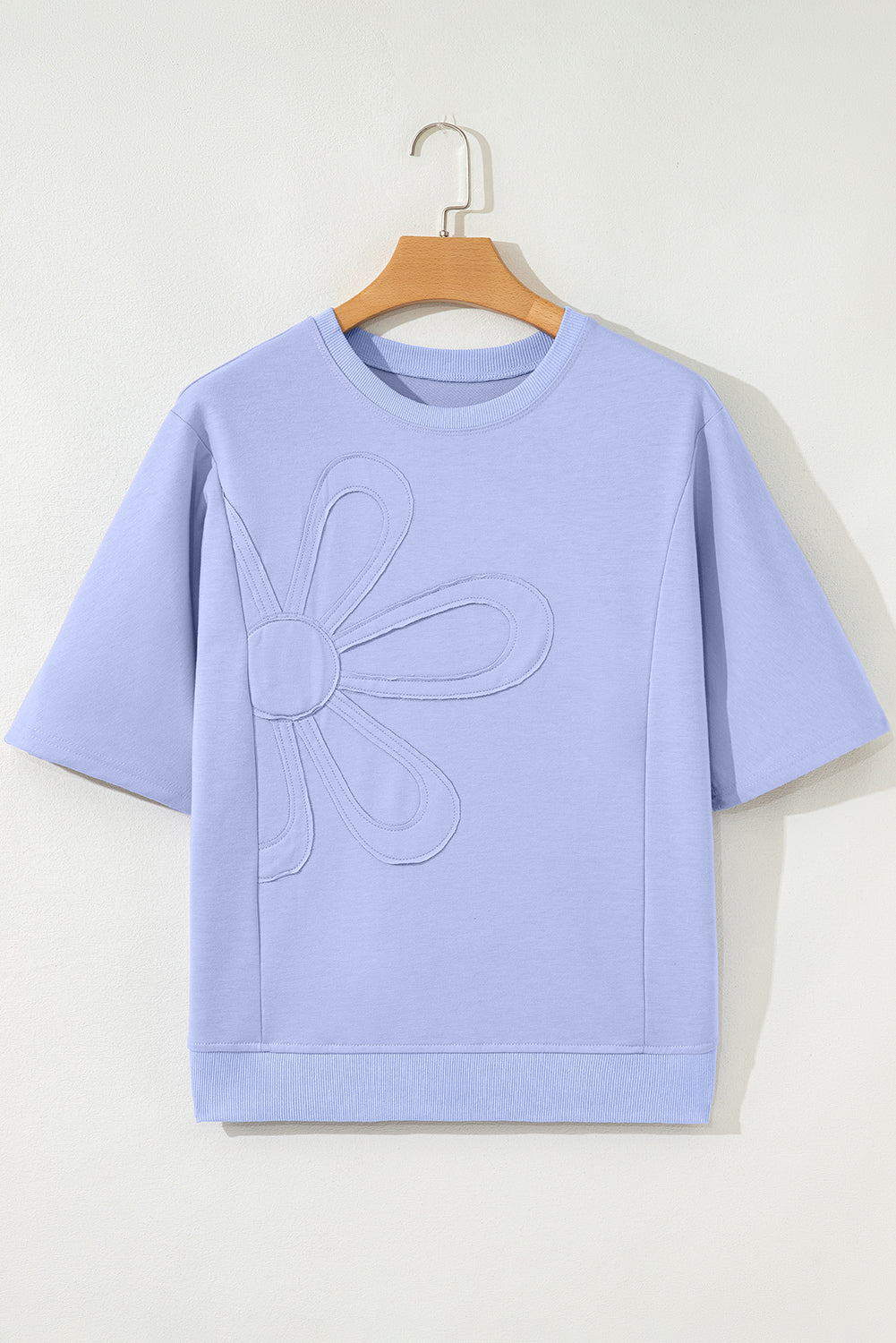 Blue Floral Patched Tunic Top