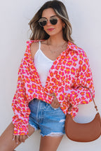 Leopard Print Button Up Loose Shirt