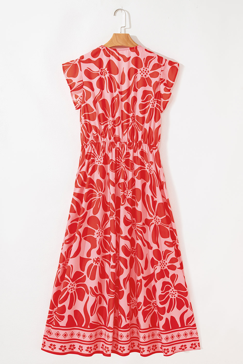 Boho Floral Shirred Waist Maxi Dress