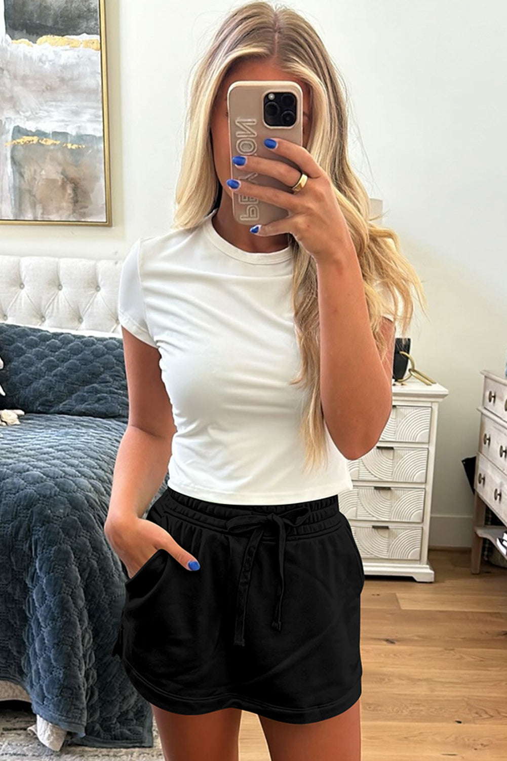 French Terry Drawstring Mini Skort