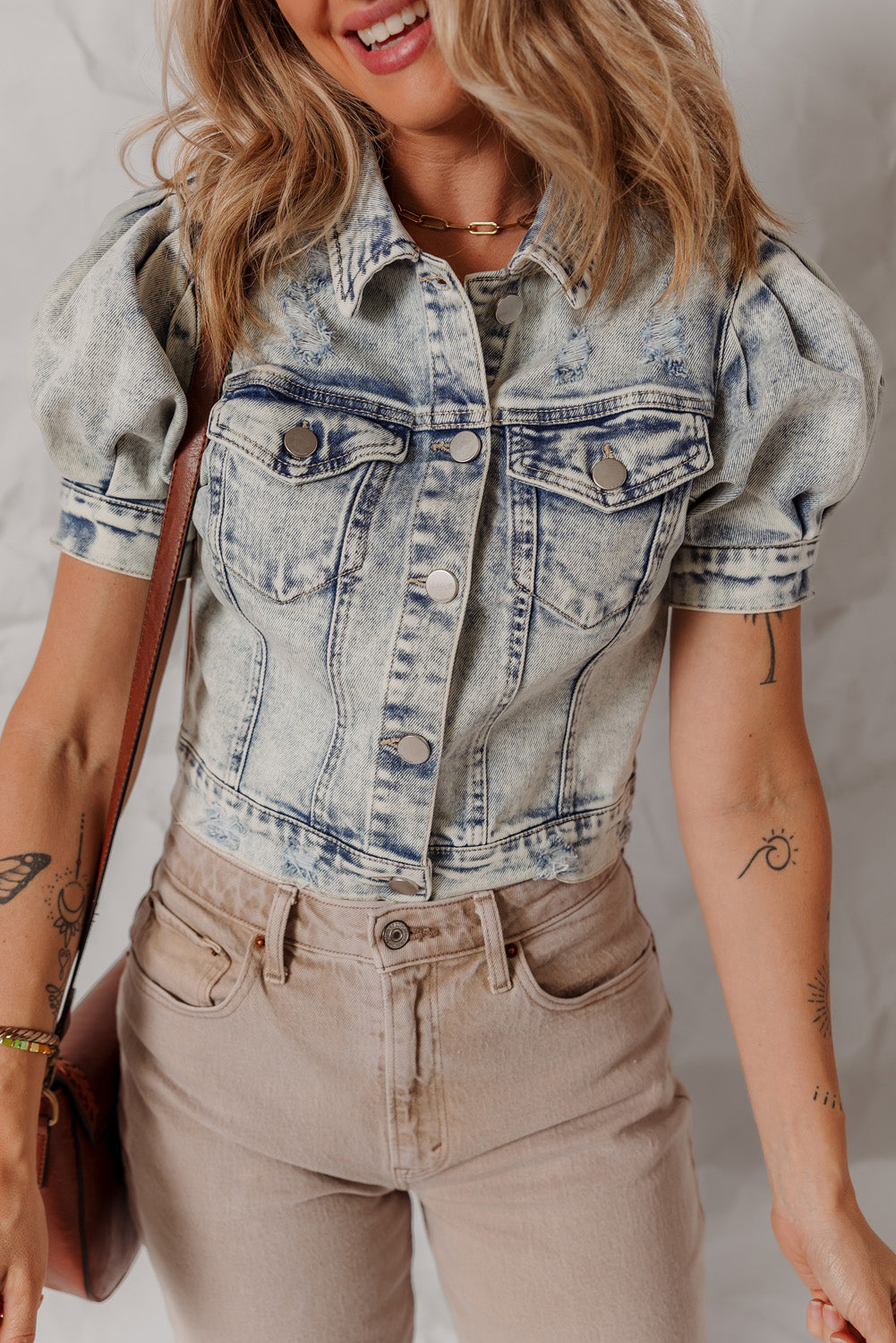 Blue Light Wash Buttoned Denim Jacket