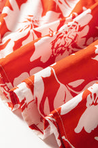 Red High Split Cowgirl Maxi Skirt