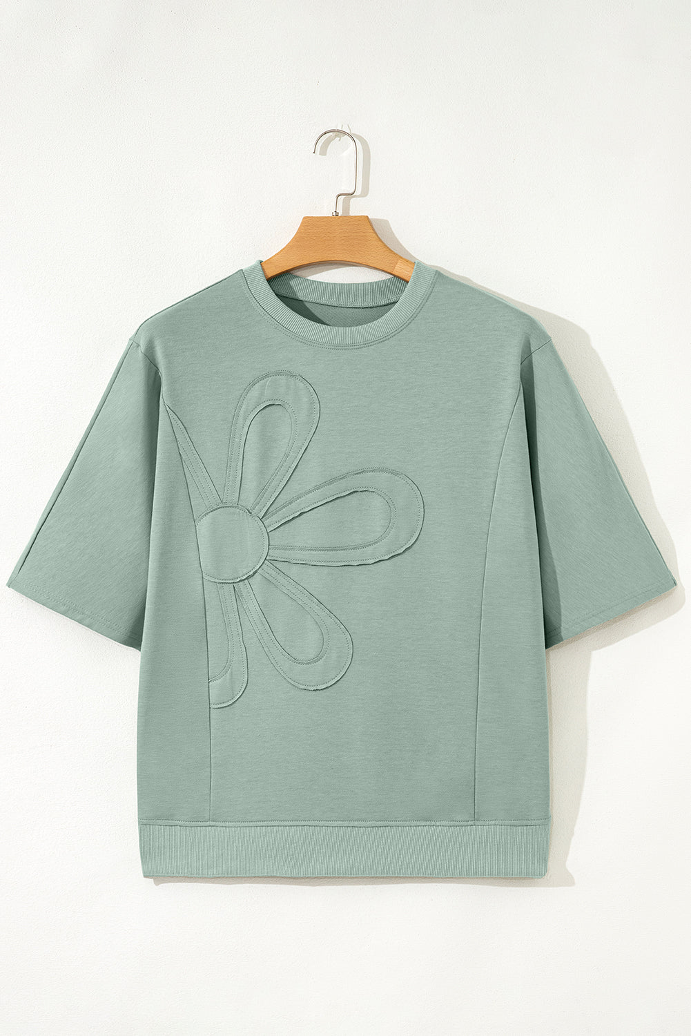 Aqua Floral Patched Tunic Top