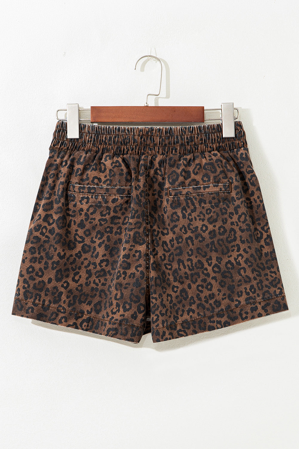 Leopard Print Drawstring Denim Skort