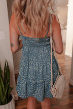 Floral High Waist Flared Dress