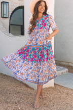 Floral Print Short Sleeve Dress