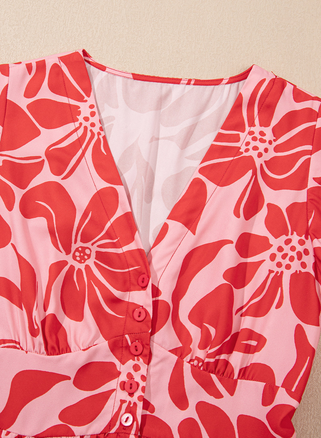 Boho Floral Shirred Waist Maxi Dress