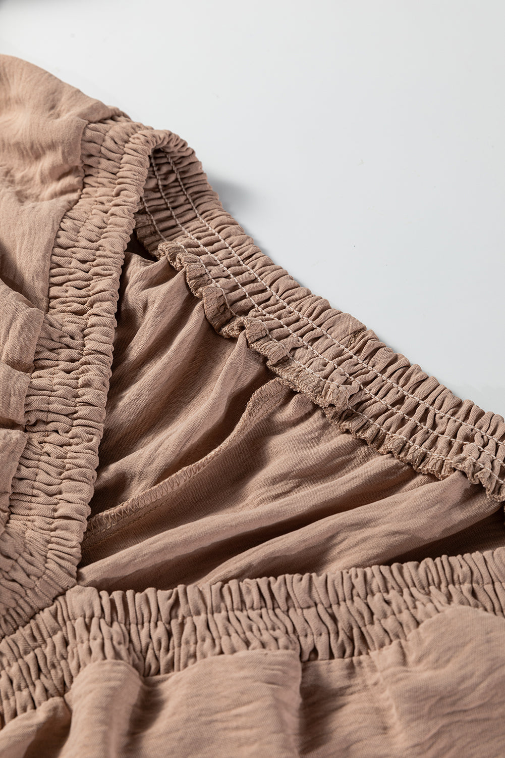 Deep V Neck Smocked Mini Dress