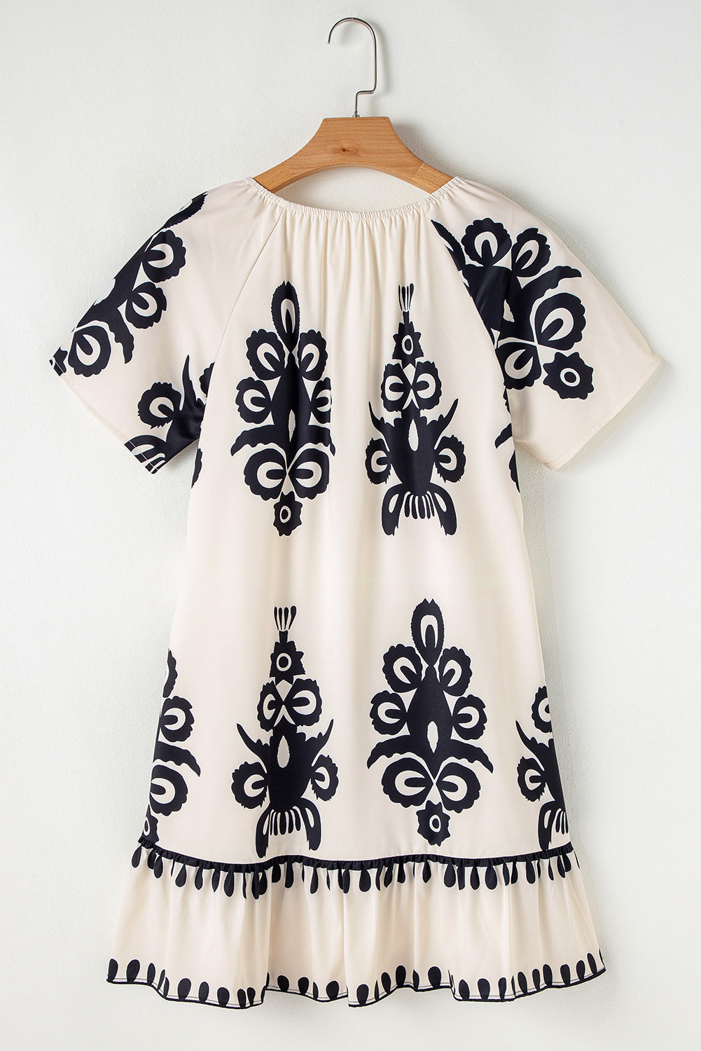 Western Print Ruffled Loose Dress